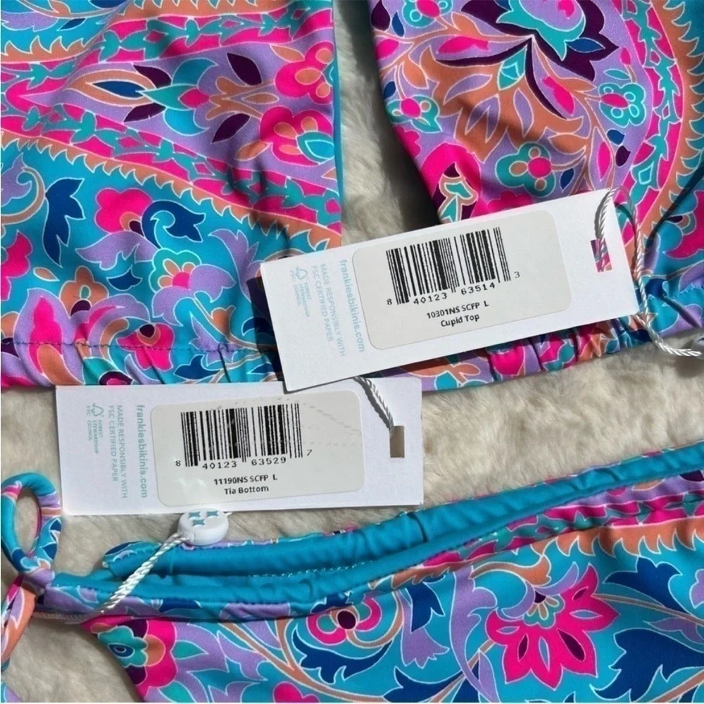 Frankie’s Bikinis Cupid Top and Tia Bottom Set in Scarf